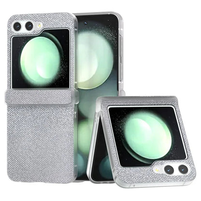 For Samsung Galaxy Z Flip6 5G Case Rhinestone Texture Leather+PC Protective Phone Cover