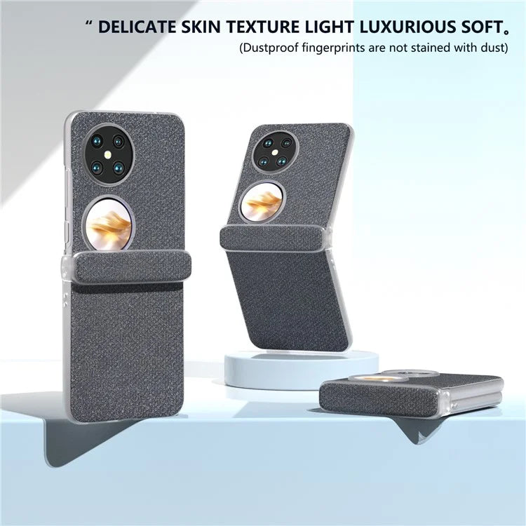For Huawei Pocket 2 Case Matte Edge Diamond Textured PU+PC Phone Protector