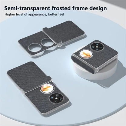 For Huawei Pocket 2 Case Matte Edge Diamond Textured PU+PC Phone Protector