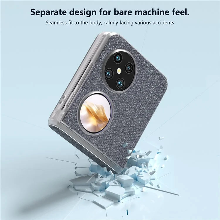 For Huawei Pocket 2 Case Matte Edge Diamond Textured PU+PC Phone Protector