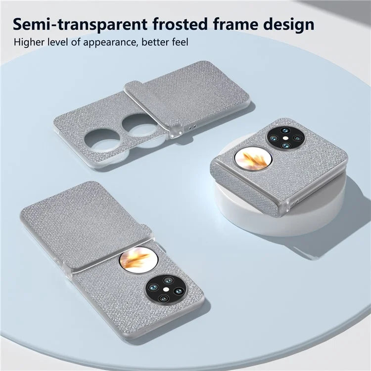 For Huawei Pocket 2 Case Matte Edge Diamond Textured PU+PC Phone Protector