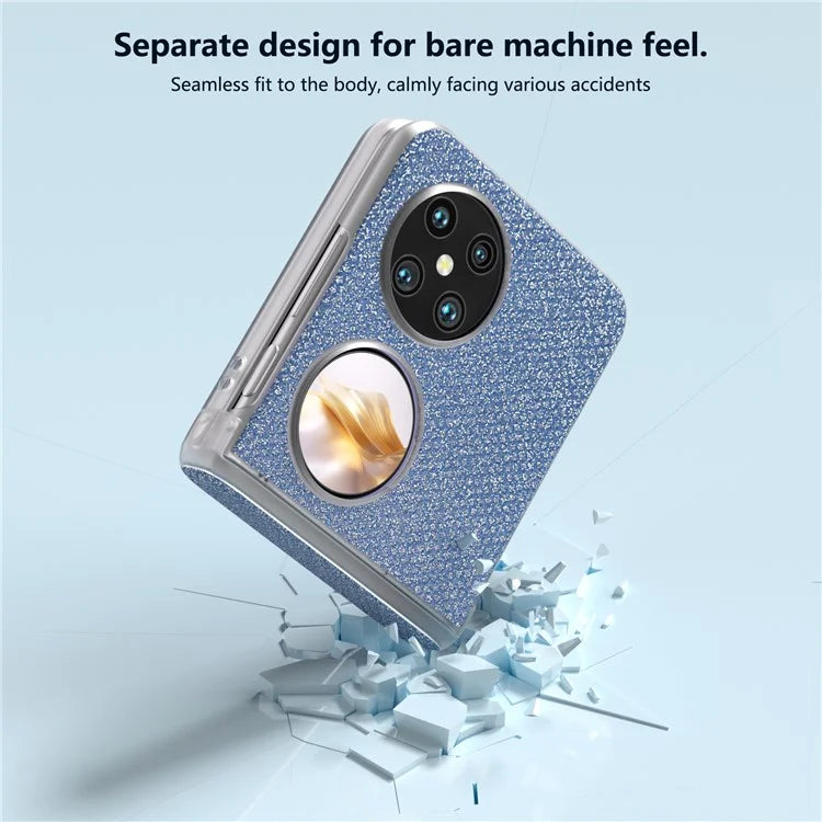 For Huawei Pocket 2 Case Matte Edge Diamond Textured PU+PC Phone Protector