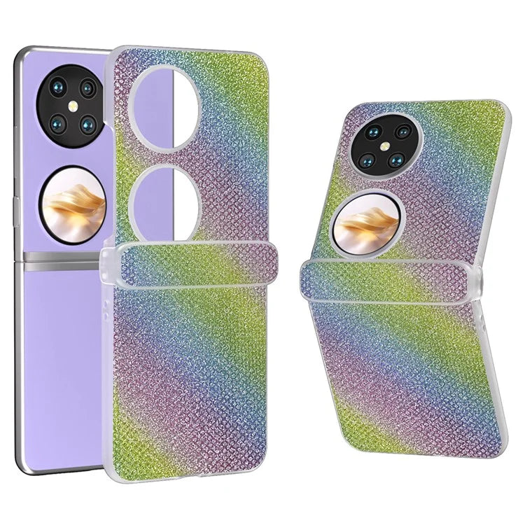 For Huawei Pocket 2 Case Matte Edge Diamond Textured PU+PC Phone Protector