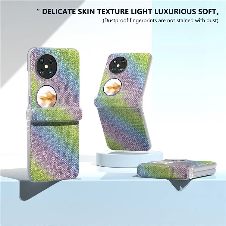 For Huawei Pocket 2 Case Matte Edge Diamond Textured PU+PC Phone Protector