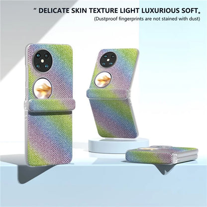 For Huawei Pocket 2 Case Matte Edge Diamond Textured PU+PC Phone Protector