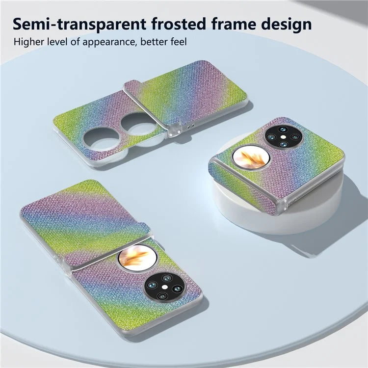 For Huawei Pocket 2 Case Matte Edge Diamond Textured PU+PC Phone Protector