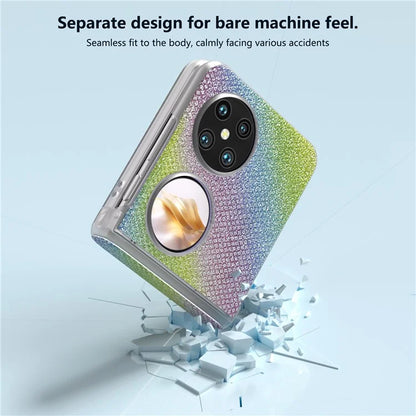 For Huawei Pocket 2 Case Matte Edge Diamond Textured PU+PC Phone Protector