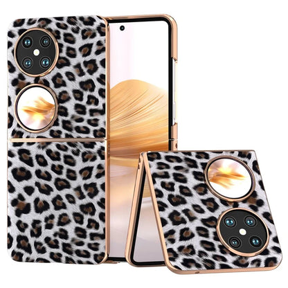 For Huawei Pocket 2 Case Leopard Pattern Leather+PC Ultra Thin Protective Phone Cover