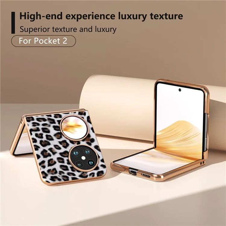 For Huawei Pocket 2 Case Leopard Pattern Leather+PC Ultra Thin Protective Phone Cover