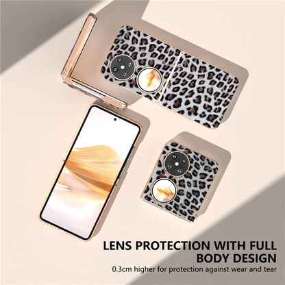 For Huawei Pocket 2 Case Leopard Pattern Leather+PC Ultra Thin Protective Phone Cover