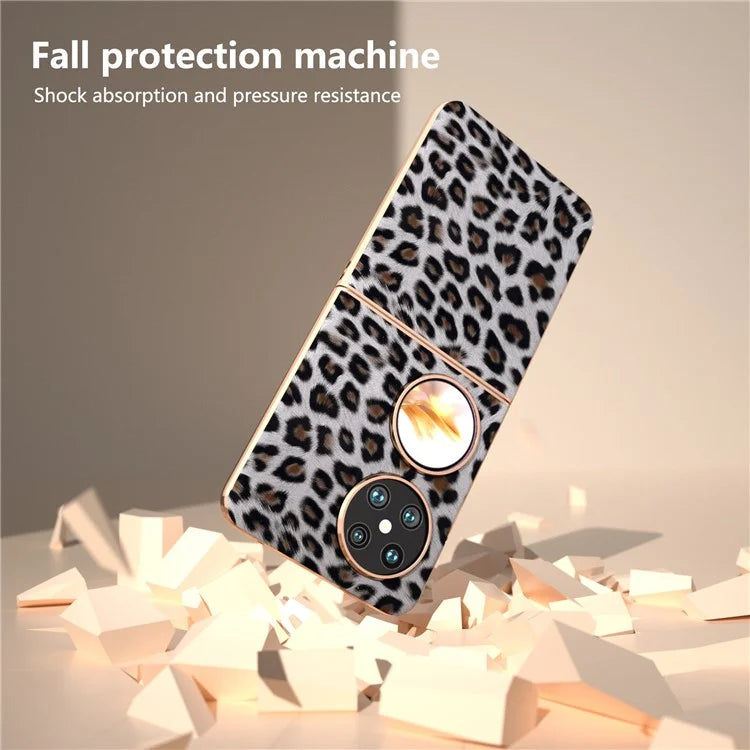 For Huawei Pocket 2 Case Leopard Pattern Leather+PC Ultra Thin Protective Phone Cover