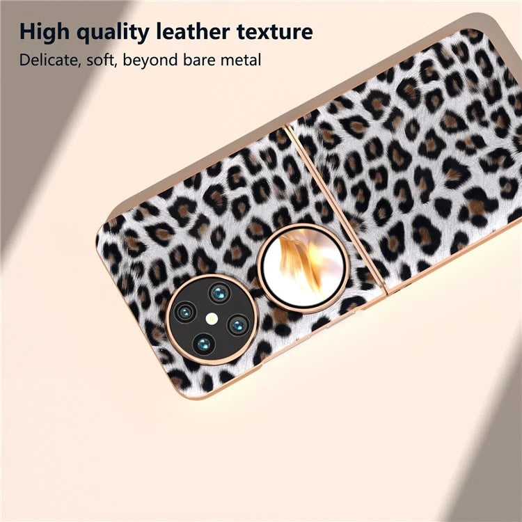 For Huawei Pocket 2 Case Leopard Pattern Leather+PC Ultra Thin Protective Phone Cover