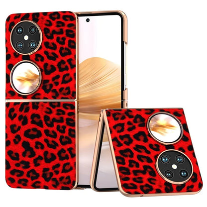 For Huawei Pocket 2 Case Leopard Pattern Leather+PC Ultra Thin Protective Phone Cover