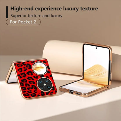 For Huawei Pocket 2 Case Leopard Pattern Leather+PC Ultra Thin Protective Phone Cover
