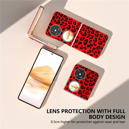 For Huawei Pocket 2 Case Leopard Pattern Leather+PC Ultra Thin Protective Phone Cover