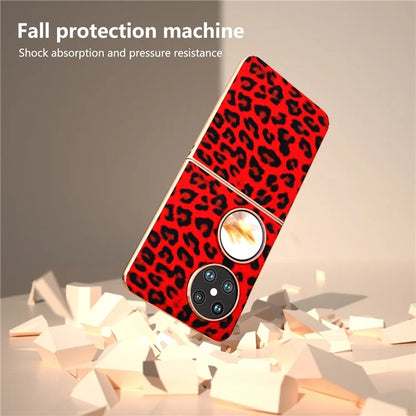 For Huawei Pocket 2 Case Leopard Pattern Leather+PC Ultra Thin Protective Phone Cover
