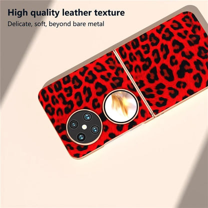 For Huawei Pocket 2 Case Leopard Pattern Leather+PC Ultra Thin Protective Phone Cover