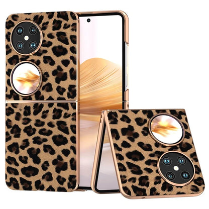 For Huawei Pocket 2 Case Leopard Pattern Leather+PC Ultra Thin Protective Phone Cover
