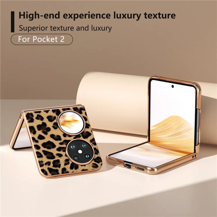 For Huawei Pocket 2 Case Leopard Pattern Leather+PC Ultra Thin Protective Phone Cover