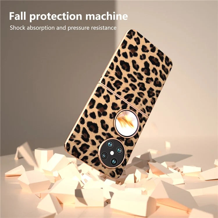 For Huawei Pocket 2 Case Leopard Pattern Leather+PC Ultra Thin Protective Phone Cover