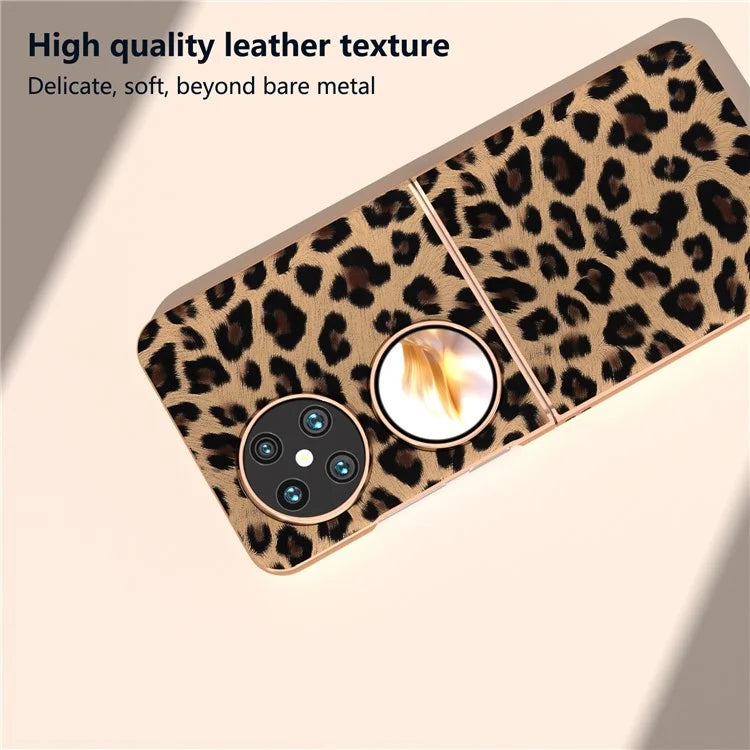 For Huawei Pocket 2 Case Leopard Pattern Leather+PC Ultra Thin Protective Phone Cover