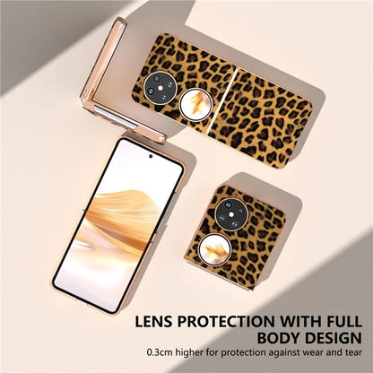 For Huawei Pocket 2 Case Leopard Pattern Leather+PC Ultra Thin Protective Phone Cover