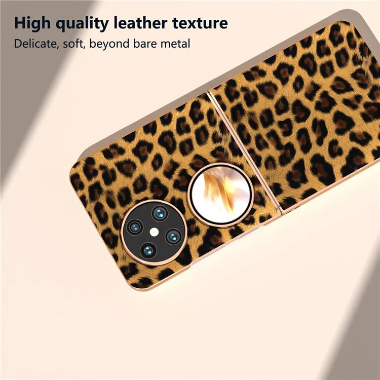 For Huawei Pocket 2 Case Leopard Pattern Leather+PC Ultra Thin Protective Phone Cover