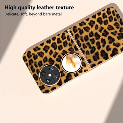 For Huawei Pocket 2 Case Leopard Pattern Leather+PC Ultra Thin Protective Phone Cover