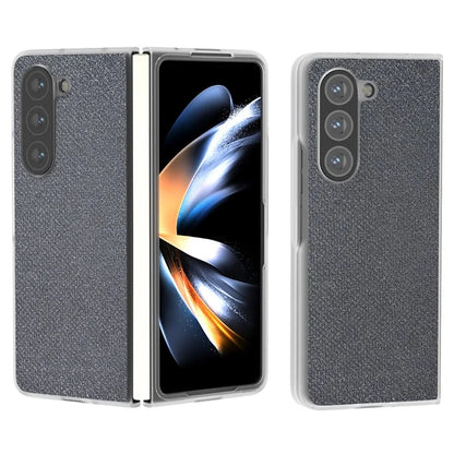 For Samsung Galaxy Z Fold5 5G Case Scratch Proof Rhinestone Texture Leather+PC Phone Cover