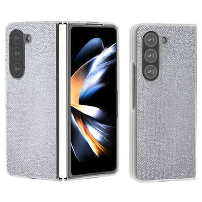 For Samsung Galaxy Z Fold5 5G Case Scratch Proof Rhinestone Texture Leather+PC Phone Cover