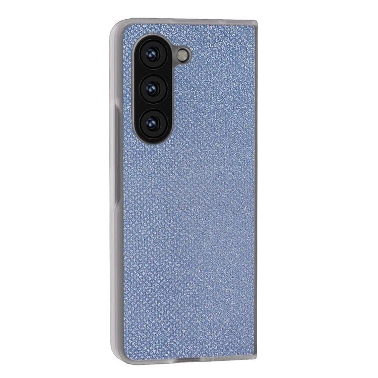 For Samsung Galaxy Z Fold5 5G Case Scratch Proof Rhinestone Texture Leather+PC Phone Cover