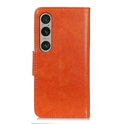 For Sony Xperia 1 VI Phone Case Split Leather Wallet Stand Nappa Texture Shockproof Cover