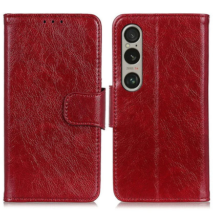 For Sony Xperia 1 VI Phone Case Split Leather Wallet Stand Nappa Texture Shockproof Cover