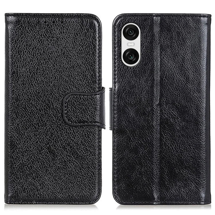 For Sony Xperia 10 VI Case Split Leather Wallet Stand Nappa Texture Shockproof Phone Cover