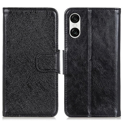 For Sony Xperia 10 VI Case Split Leather Wallet Stand Nappa Texture Shockproof Phone Cover