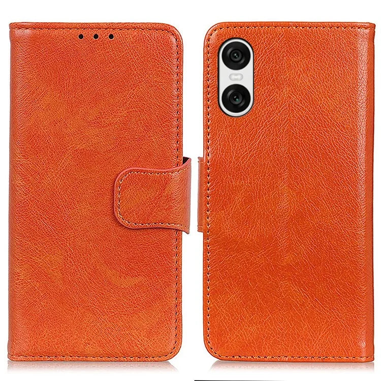 For Sony Xperia 10 VI Case Split Leather Wallet Stand Nappa Texture Shockproof Phone Cover
