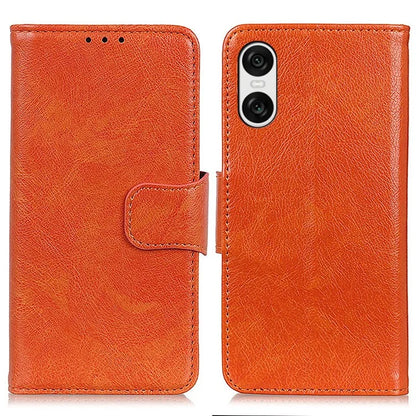 For Sony Xperia 10 VI Case Split Leather Wallet Stand Nappa Texture Shockproof Phone Cover