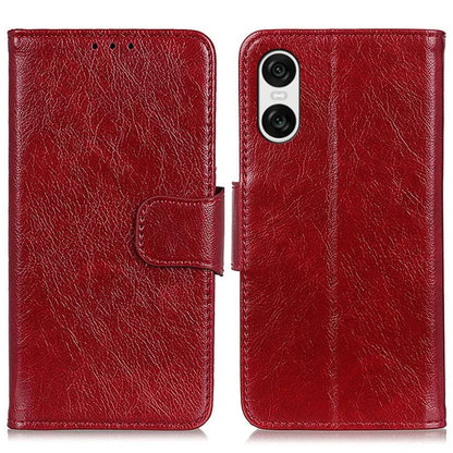 For Sony Xperia 10 VI Case Split Leather Wallet Stand Nappa Texture Shockproof Phone Cover