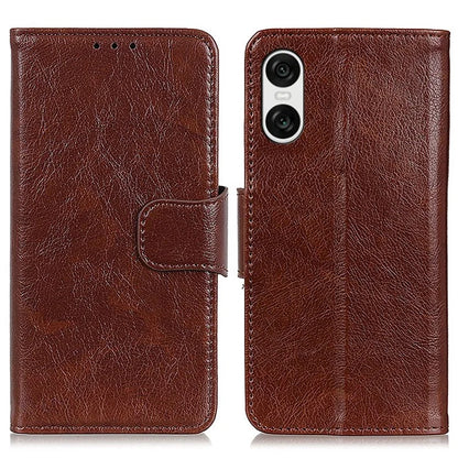 For Sony Xperia 10 VI Case Split Leather Wallet Stand Nappa Texture Shockproof Phone Cover