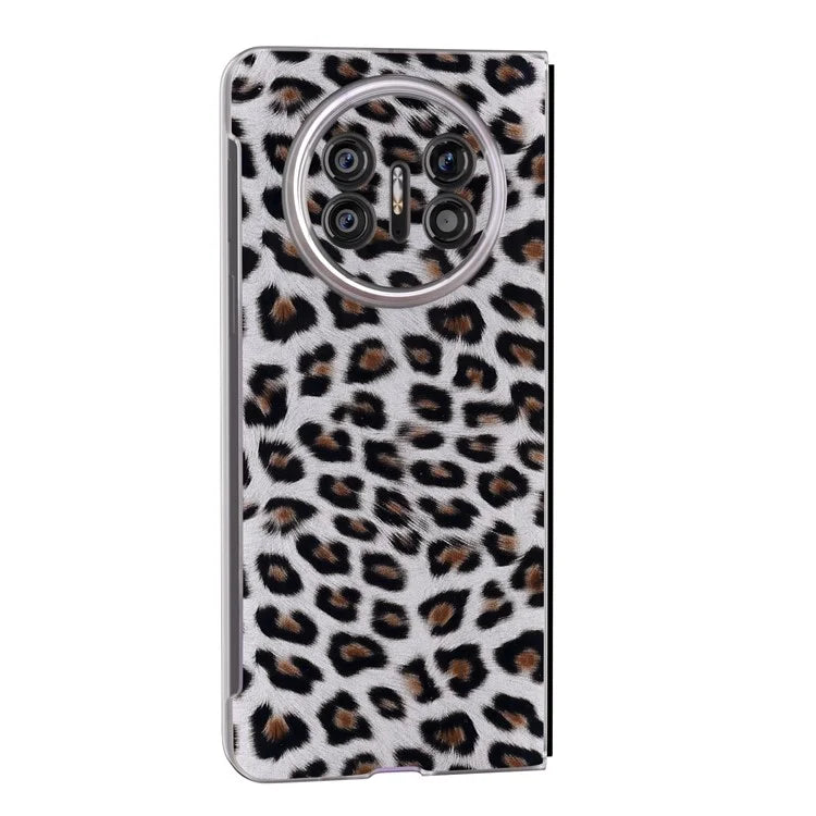 For Huawei Mate X5 Case Non-Slip Grip Leather+PC Leopard Pattern Phone Cover
