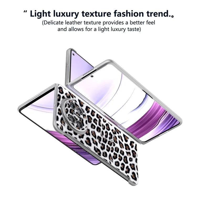 For Huawei Mate X5 Case Non-Slip Grip Leather+PC Leopard Pattern Phone Cover