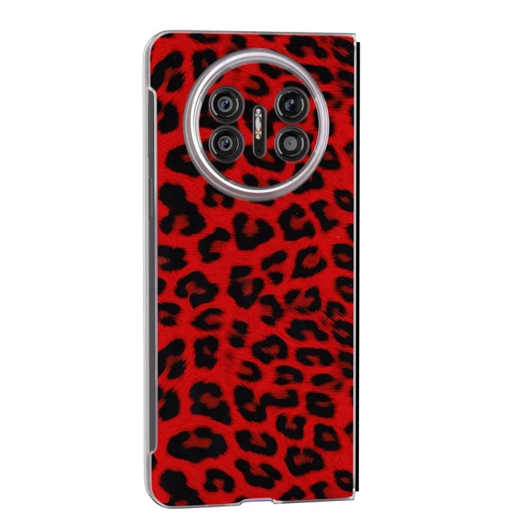 For Huawei Mate X5 Case Non-Slip Grip Leather+PC Leopard Pattern Phone Cover