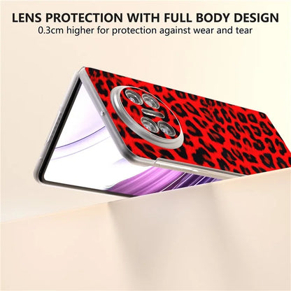 For Huawei Mate X5 Case Non-Slip Grip Leather+PC Leopard Pattern Phone Cover