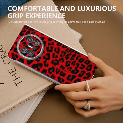 For Huawei Mate X5 Case Non-Slip Grip Leather+PC Leopard Pattern Phone Cover