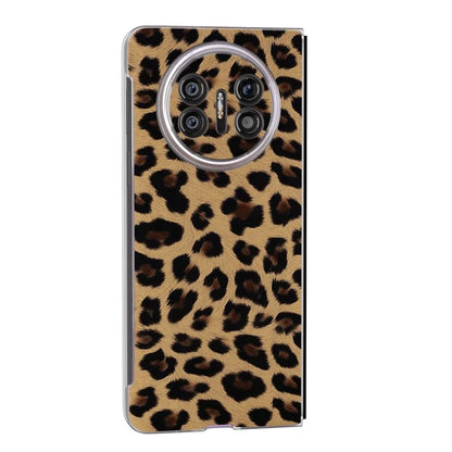 For Huawei Mate X5 Case Non-Slip Grip Leather+PC Leopard Pattern Phone Cover