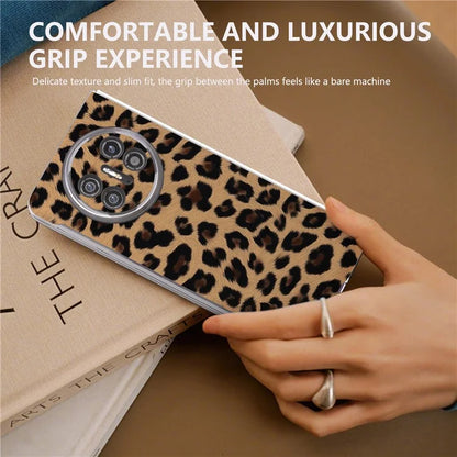 For Huawei Mate X5 Case Non-Slip Grip Leather+PC Leopard Pattern Phone Cover
