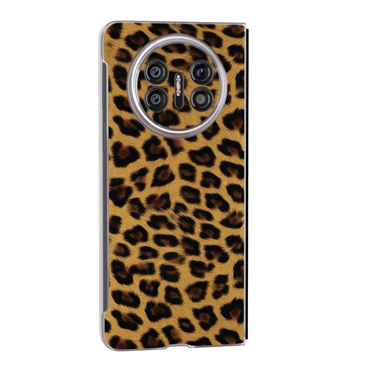 For Huawei Mate X5 Case Non-Slip Grip Leather+PC Leopard Pattern Phone Cover