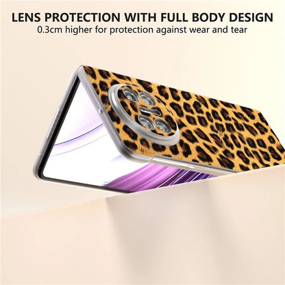 For Huawei Mate X5 Case Non-Slip Grip Leather+PC Leopard Pattern Phone Cover