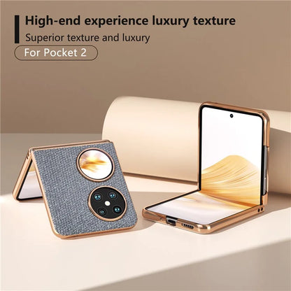 For Huawei Pocket 2 Electroplated Case Rhinestone Texture Cell Phone Cover