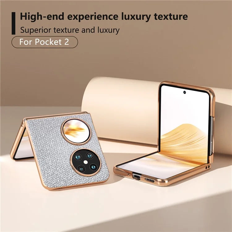 For Huawei Pocket 2 Electroplated Case Rhinestone Texture Cell Phone Cover